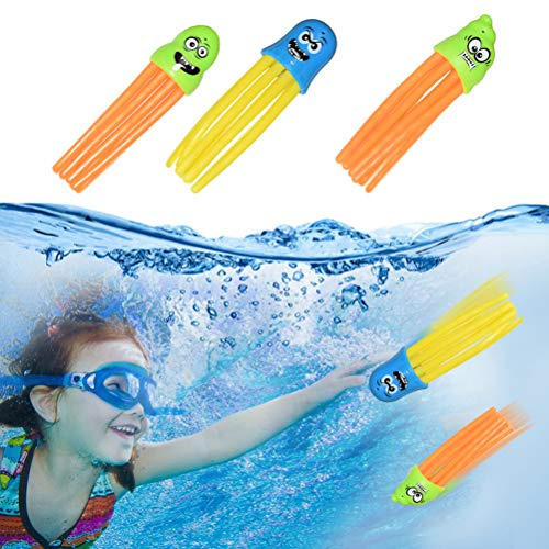 Omquot Octopus Pool-Tauchspielzeug, Lustiges, Elastisches, Tragbares 3-teiliges Pool-Tauchspielzeug für den Strand für (Bunt)