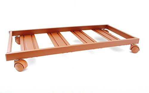 Pollice Verde Carrello sottovaso Rettangolare con Ruote cm. 80 Cotto