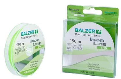 Balzer Iron Line 4 Spin Chartreuse 150 m Spule geflochte Schnur