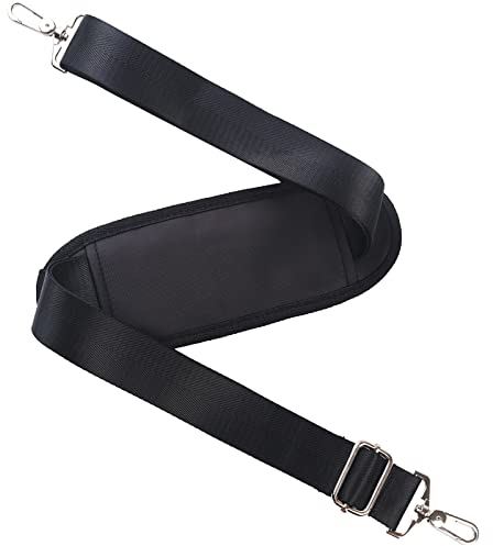 BOMKEE Tracolla Regolabile, Cinghia Spalla Tracolla con Cinghia di Ricambio da 59 Pollici per Borsa per Laptop, Nero