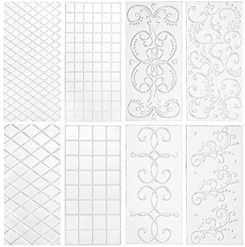 KARAA 8 Pack Prägematte Strukturmatte Fondant Spitze Matte Muster Gitter Blume für Torten 3D Spitze Effekt Fondant Kunchen