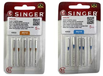 Packung mit 10 Singer-Nadeln 2022 für Overlock Singer 14SH, 14CG und andere Stärken 80/12 und 90/12 ELx705 15x1