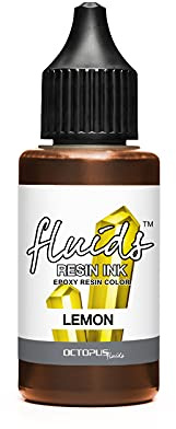 Octopus Fluids Resin Ink LEMON, Harzfarbe Gelb, Alcohol Ink, 30 ml | Hochkonzentrierte Alkoholfarbe zum Einfärben von Epoxidharz, UV-Harz, Acrylharz, Polyesterharz und Gießharz