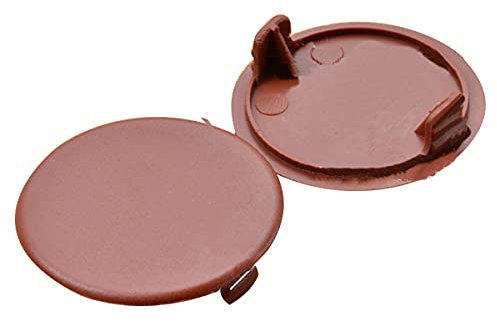 Plastic Hinge Hole Cover Cap, Dia. 35mm Hole Plug End Cap for Furniture Door Cabinet Table, Brown, 100 Pcs