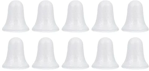 EXCEART 9Cm 3D Styropor Glocke Weiß Weihnachtsbaumschmuck Deko Anhänger DIY Basteln Weihnachtsdeko