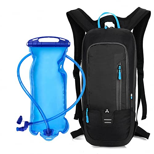 MAOTN 10L Leichter Fahrrad MTB trinkrucksack mit 2L TPU wasserblase in lebensmittelqualität, zum Laufen, Skifahren, Fitness, wandern,Bergsteigen packsack,campingschule Rucksack,Black,9L