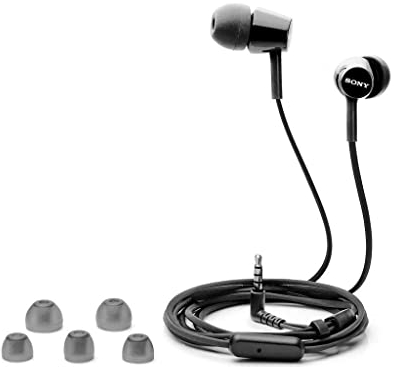 Sony MDR-EX115AP In-Ear-Kopfhörer mit Mikrofon, Stummschaltung, 3,5-mm-Klinkenstecker, Schwarz (Generalüberholt)