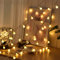 Catena luminosa a LED per esterni, a batteria, per interni, decorazione natalizia, 5 m, 50 sfere a LED, impermeabile, luce bianca calda, illuminazione natalizia per cameretta dei bambini,Natale
