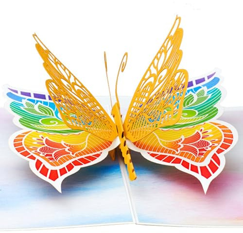 Magic Moments® Schmetterling Pop Up Karte - Schöne 3D Geburtstagskarte Groß 15x20cm mit Umschlag für Frau, Frauen, Freundin und Mutter zum Geburtstag, Muttertag - Glückwunschkarte Geburtstag