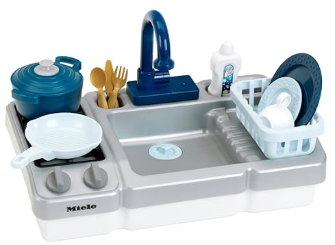 Theo Klein 7166 Miele Diskho med spishäll | Diskho för barn med vattenpumpsfunktion och tillbehör | Leksak för barn från 3 år och uppåt
