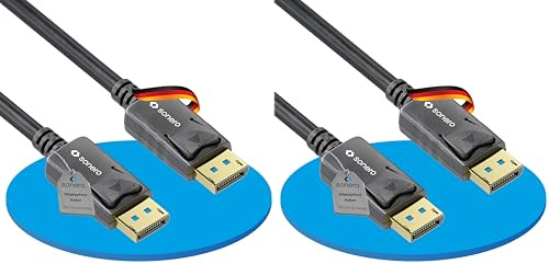 Sonero [Nouveau 1,5m DisplayPort Cable 1.2, Câble DisplayPort à DisplayPort, 4K 60 Hz, 2K 144Hz, Pour Ordinateur, noir (Lot de 2)