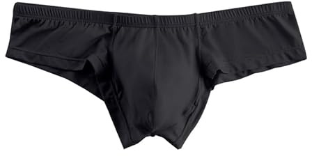 MEGAHERZ Short Modal Taille Basse pour Hommes Short de Musculation Sexy et Respirant de Couleur Unie (Noir,L)