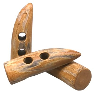 BOTIBOTON – 2 Knebelknöpfe aus echtem Naturhorn für Mäntel und Jacken – Große trachtenknöpfe – Knebelknopf für cardigans 49 mm – Buttons, knopf, horns - Hergestellt und versandt aus Spanien. Farbe