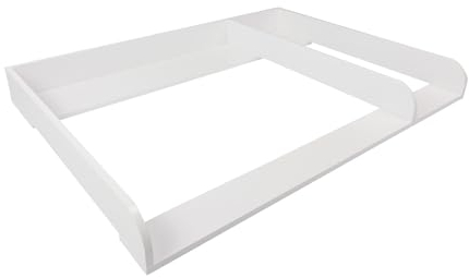 PuckDaddy Kimi Table à Langer XXL Compatible avec Les commodes Hemnes et Autres 108 x 80 x 10 cm, en Bois MDF Blanc, Plan à Langer de qualité supérieure avec Compartiment de séparation et