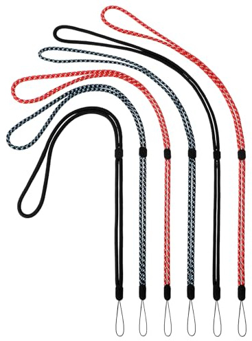 6 Pack Lanyard 3 Colors Adjustable Neck lanyards Length lanyards for Keys Colourful Nylon Neck Strap Lanyard for ID Badge Holder Keychain Hand Wrist Lanyard (Red White, Black, Black Blue)