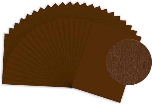 Sumico Bastelkarton DIN A3 50 Bogen I Bastelpapier 220g/m² I dickes Ton-Papier zum Basteln & Malen I Bastel-Pappe umweltfreundlich verpackt I Tonkarton (braun)