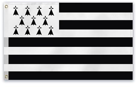 Drapeau breton - 90x150 cm - En tissu - Décoration - Idées cadeaux - Bretagne
