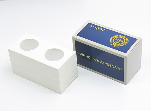 Boen 100PCS Coin Flips 31.5mm /(1.24 inch). Coin Flips 2x2 for Half Dollar. Coin Holders for Colletors The Coin Collection Supplies The Coin Cardboard Coin Flips for Coin Collection