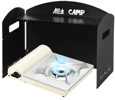 Sghtil Pare-vent pour réchaud de camping, protection contre le vent pour cuisinière et cuisinière | Pare-brise pliable pour cuisinière portable, pare-brise léger et résistant à la chaleur pour réchaud