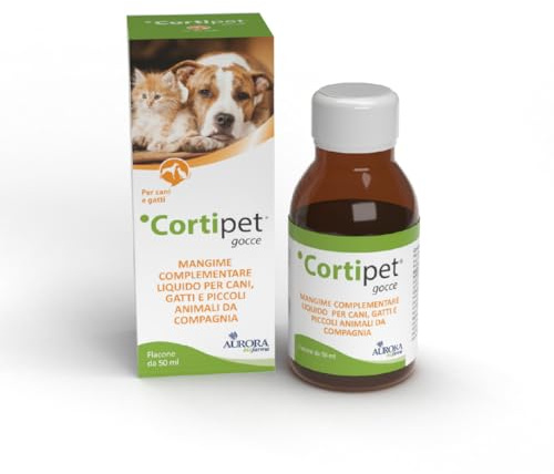 Aurora Biofarma Cortipet Gocce 50ml - Mangime Complementare per Cani e Gatti per il Sistema Immunitario