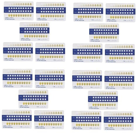 NIYANGLE Nuancier de Blanchiment des Dents 40 Pièces en Pvc Mat, Tableau Professionnel de Contraste des Teintes pour Soins Bucco-dentaires, Suivi Précis Teinte de Blanchiment à Domicile