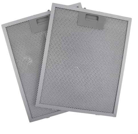 Paquete de 2 filtros de campana extractora de aluminio plateado, filtro de ventilación de malla de metal para rejillas de ventilación de campana de marcas líderes, 320 x 260 mm