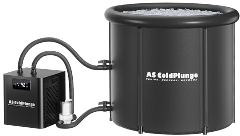 AS ColdPlunge 1/3HP Ice Bath Chiller & Cold Plunge Tub Kit – XL 100 Gal Insulated Ice Pod, External Pump & Filter, Cold Plunge Tub with Water Chille for Athletes, Recovery & Home Wellness