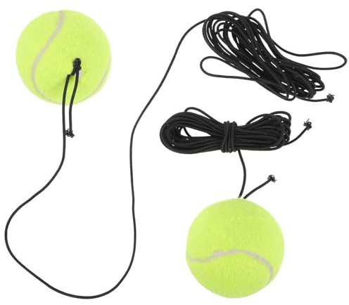 Artibetter 2 Stück Hundetennisbälle mit Schnur Gummi Multifunktional für Hundespiel und Training Outdoor Spielzeug für Kleine und Mittelgroße Hunde