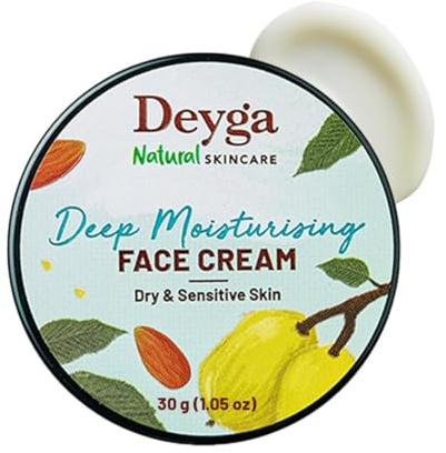 Deyga Deep Moisturising Face Cream – Intensive Hydration for Dry & Sensitive Skin with Marula, Almond & Cardamom – 30g
