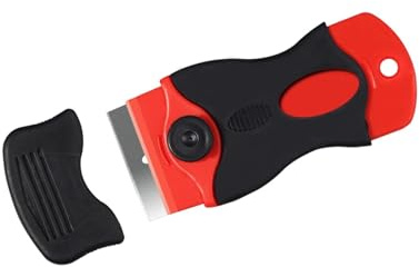 Single Edge Scraper Holder – Heavy Duty Glass & Surface Cleaning Scraper with Safety Guard - G0962 Mini Soft Grip Scraper