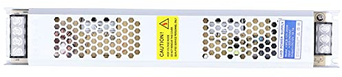 Fuente de alimentación conmutada de 310 x 55 x 24 mm, controlador de fuente de alimentación LED, transformador de aleación de aluminio ultradelgado de 12 V y 200 W con disipación