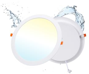 Pack 1 Downlight LED Techo Empotrable 36W 3 Tonos 5000lm Agujero Ø253-263mm | Grebeam LUZ LED Techo 36W Equiv. 350W Halógenos IP44 Ultrafino 30mm de Fondo 3000K/4000K/6000K para Baño y Salón