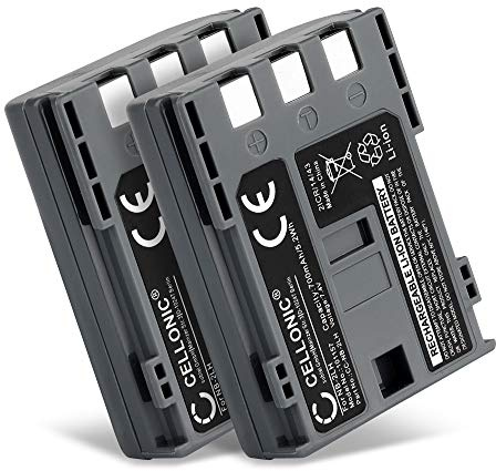 CELLONIC 2X Batería Compatible con Canon DC301, DC310, DV-FV M100, BP-2L5 | (700mAh-7.4V-Ion de litio ) para Canon DC320, DC330, ELURA 40MC, 50, 60, 65, 70, 80, 85, 90, EOS 350D, 400D, Digital Rebel Xt