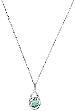 Amor Kette mit Anhänger 925 Sterling Silber Damen Halsschmuck, mit Spinell synth., 45 cm, Silber, Kommt in Schmuck Geschenk Box, 2023905