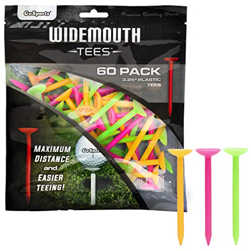 GoSports Lot de 60 Tees de Golf en Plastique à Large Embouchure de 8,3 cm – Distance maximale et Jeu Plus Facile