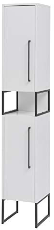 Schildmeyer Hochschrank 146128 Limone, 30,4 x 183,4 x 33 cm, weiß matt