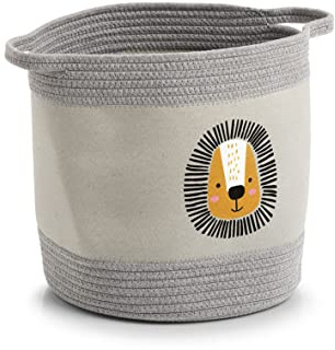 Zeller 14289 Lion Panier de rangement en coton/polyester Ø 30 x 30 cm