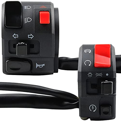 TIHOOK 22mm Motorrad Lenkerschalter, 12V DC, Controller, Hupe Blinker Start Taste