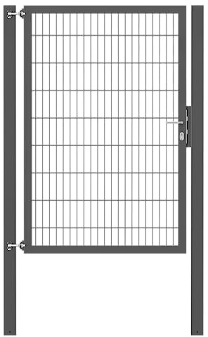 Alberts 636043 Einzeltor Flexo Plus mit Zubehör | verschiedene Breiten und Höhen | Pfostenstärke 100 x 100 mm | anthrazit | Breite 125 cm | Höhe 180 cm
