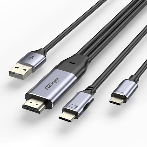 fairikabe HDMI-zu-USB-C-Kabel, 2,5 m, 4K60Hz, HDMI-Quelle und Stromversorgung für USB-C-Displays, zum Anschluss an Wacom-Grafiktabletts, Studio Displays, Nreal, Xreal, Xreal Beam, Rayneo
