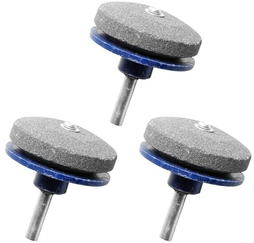 GLADFRESIT 3Pcs Blade Sharpeners, Heavy Duty Lawn Mower Blade Sharpener with Blade Balancer for Rotary Lawnmower, Power Drill Hand Drill