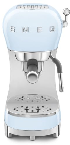 Smeg ECF02PBUK Espresso Coffee Machine with 15 Bar Pump, 1350W, Pastel Blue