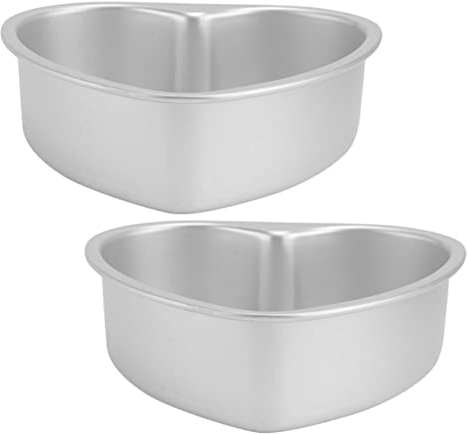 BRIGHTFUFU 2Pcs Heart Cake Moulds for Baking Metal Heart Cake Tins Baking Pan for Cakes Biscuits and Crafts for Celebrations and Special Occasions