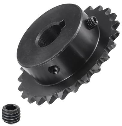 Kozelo Pignon de Chaîne à Rouleaux de 25 Dents de Type B - [Alésage de 12 mm x Pas de 6,35 mm] avec Vis de Fixation pour Utilisation avec Chaîne ISO 04C, en Acier #45