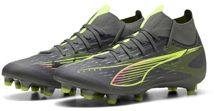 Puma Ultra 5 Match+ FG/AG Wn's - Scarpe da Calcio Femmina, Matte Aged Silver-Yellow Alert-Puma Aged Silver,