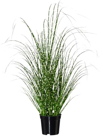 CREATIV green künstliches Zebragras 58 cm im Topf I naturgetreues Wildgras im Topf I Deko Gräser für Innen I hochwertige & dekorative Dekopflanze I Grasbusch für Indoor I lebensechte Kunstpflanze