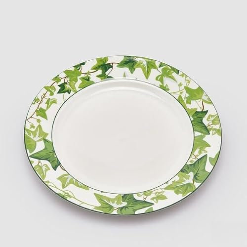 EDG Enzo De Gasperi Piatto Piano H 2 Cm D 27 Cm Bianco e Verde