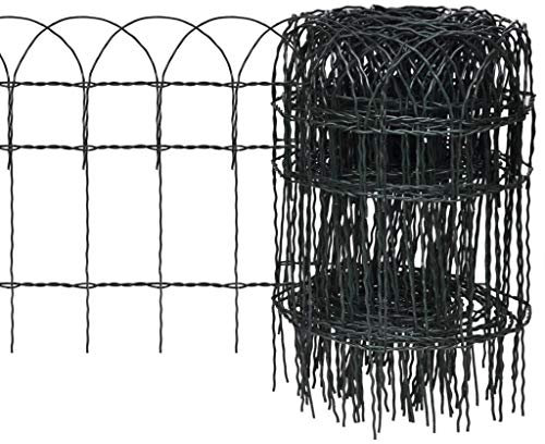 Homgoday Gartentor, Zaun für den Garten aus pulverbeschichtetem Eisen, 10 x 0,4 m, Zauntor für den Außenbereich, Zaun für den Außenbereich, Barriere für Cortilev