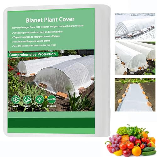 Garden Fleece Plant Fleece Frost Protection 30gsm, 2m x 5m Horticultural Fleece, Plant Fleece Frost Protection for Outdoor Plants, Non-Woven Winter Garden Plant Freeze Protection Covers (2m*5m)