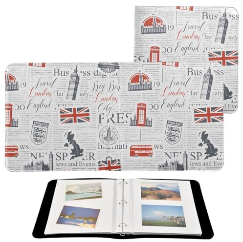 Álbum de fotos con diseño de Reino Unido de Londres, páginas autoadhesivas, álbumes de fotos, álbumes familiares para fotos de 4 x 6 pulgadas